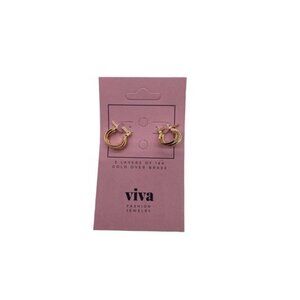 Viva Fashion Jewelry Women's Girls 18K‎ Gold Plated Small 2cm Hoop Earrings